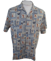 Jade Fashions Men Hawaiian camp shirt L pit to pit 24 vintage 80s tribal aloha - £23.34 GBP