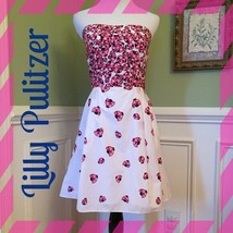 Lilly Pulitzer Felicity Strapless Dress Ladybug Garden Size 0 - £54.11 GBP