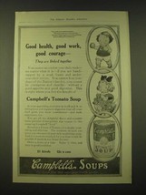 1918 Campbell's Tomato Soup Ad - Good health, good work, good courage - $18.49