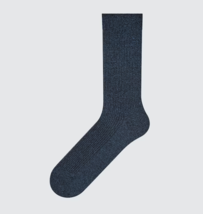 Uniqlo Odor Fighting Ribbed Mens Sock Full length 97 Blue One Size Fits ... - £7.24 GBP