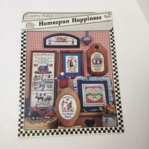 Homespun Happiness Country Folks Cross Stitch Pattern Book Jeremiah Junc... - $9.88