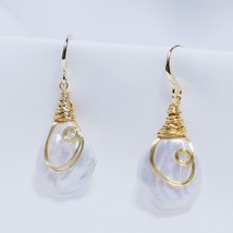 Irregular Baroque Pearls Natural Women Earrings Retro Luxury Simple Jewelry Acce - £15.37 GBP