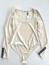 Juicy Couture Rib Long Sleeve Bodysuit Pebble ( M ) - $118.77