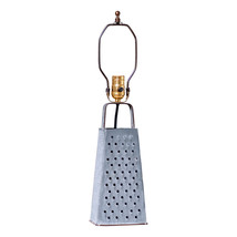 Irvins Country Tinware Cheese Grater Lamp Base in Weathered Zinc - £62.06 GBP