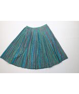 Vintage 60s 70s Streetwear Womens 26 Rainbow Abstract Pleated Skirt Trip... - $1,260.18 MXN