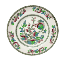 Johnson Brothers Indian Tree Dinner Plate Green Greek Key Cream Porcelai... - $16.97