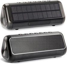 Friengood Solar Bluetooth Speaker 12W，IPX6 Waterproof Portable Wireless, Black - £44.75 GBP