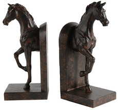Steeplechase Bookends Set of 2 - Brown Resin | Decorative Bookshelf Accents - £54.07 GBP