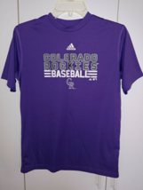 Vintage Adidas Colorado Rockies Baseball Nbl Ss Purple Jersey L(14/16)-GENTLY Wo - £11.74 GBP