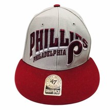 Philadelphia Phillies &#39;47 Brand Snapback Hat Red Gray Throwback OSFM Coo... - £26.23 GBP