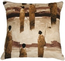 Pillow DÉCOR Masai Warrior 22x22 Brown Throw Pillow - £59.76 GBP