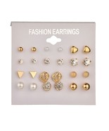 Fashion 12 pairs/Set White Simulated  Stud Earrings Set For Women Jewelr... - £10.49 GBP