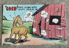 Cartoon Horse Laff Gram Funny Postcard New and Unused Card Rare Vintage  - $4.74