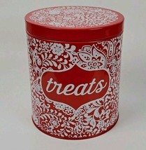 Pioneer Woman ~ Flea Market Treat Tin w/Lid ~ Traveling Vines ~ Red Canister - £23.54 GBP