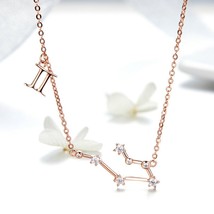 WOSTU 2019 Women 12 Constellation Silver 925 Sterling Rose Gold Necklaces Pendan - £18.42 GBP
