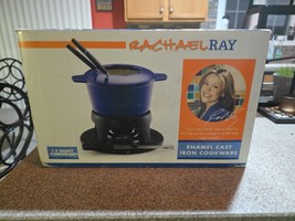 Rachael Ray 1.5 Quart Complete Fondue Set - Enamel Cast Iron Cookware - New - $48.49