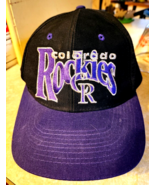 vtg Colorado Rockies Hat Baseball Cap Size 7 1/2 1990s mlb Fitted VINTAG... - £8.04 GBP