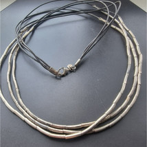 Silpada Rare 925 Sterling Silver Flash N2196 30 Black Brown Leather Necklace At - $159.59