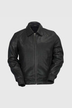 MEN&#39;S FASHION LEATHER JACKET WHET BLU CASTOR - $309.99