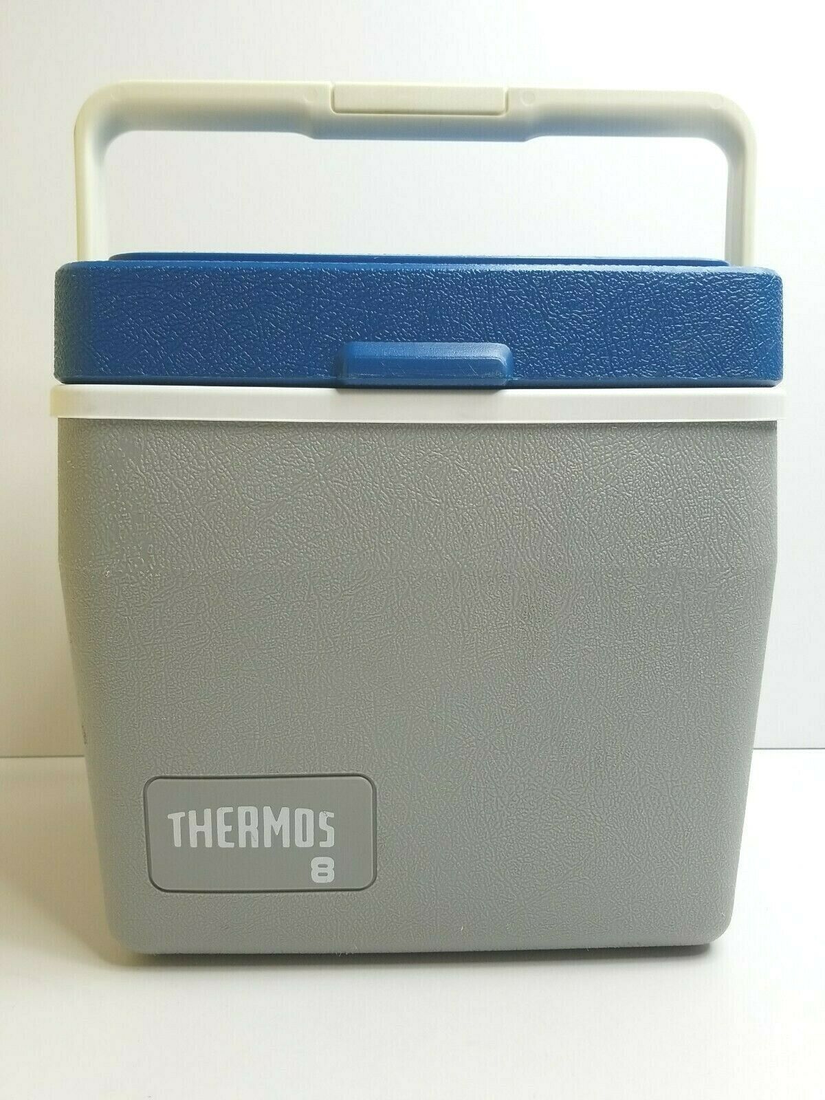 Primary image for Thermos 8 Qt Cooler #7708 VTG Blue Gray 6 Pack Lunch Fish Hunt Hike Picnic Box