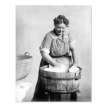 1905 Woman Doing Laundry in a Wooden Tub Photo Print Poster Wall Art - £13.38 GBP+