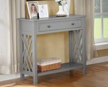 Coventry 32&quot; Wood Console Table With Drawer And Shelf, Gray - £110.82 GBP