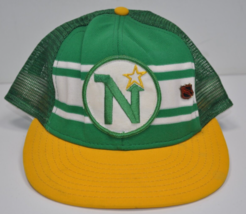 Vintage Minnesota Northstars 1/2 Mesh Snapback Ajd Trucker Hat Double Knit Nylon - £59.27 GBP