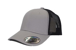 Light Gray Black - Trucker Hat Cotton Mesh Solid Polo Style Baseball Cap - £14.68 GBP