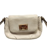 Michael Kors Crossbody Bag Women&#39;s White Solid Pebbled Leather Adjustabl... - $36.94