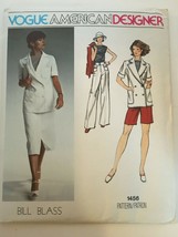 Vogue Sewing Pattern 1456 American Designer Bill Blass Jacket Skirt Top Vintage - £22.36 GBP