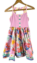 Matilda Jane Dress Size 12 Girls Knit Floral Fit &amp; Flare Polka Dot Pink ... - $732.77 MXN