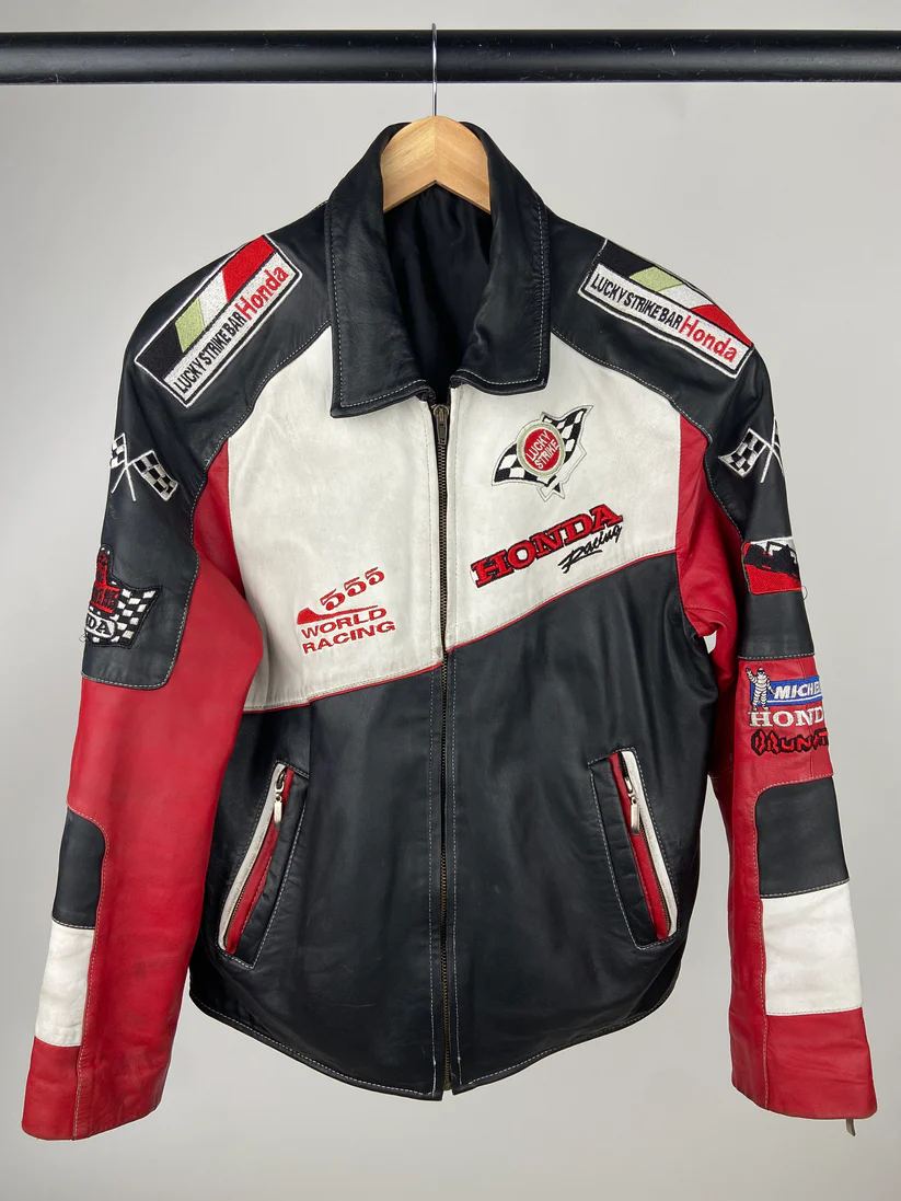 New Men Handmade Honda Motorcycle Racing Leather jacket Genuine Cowhide ... - $190.00