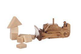 Bulldozer Wood Toy - Amish Handmade Working Construction Truck Waldorf Play Usa - £81.92 GBP