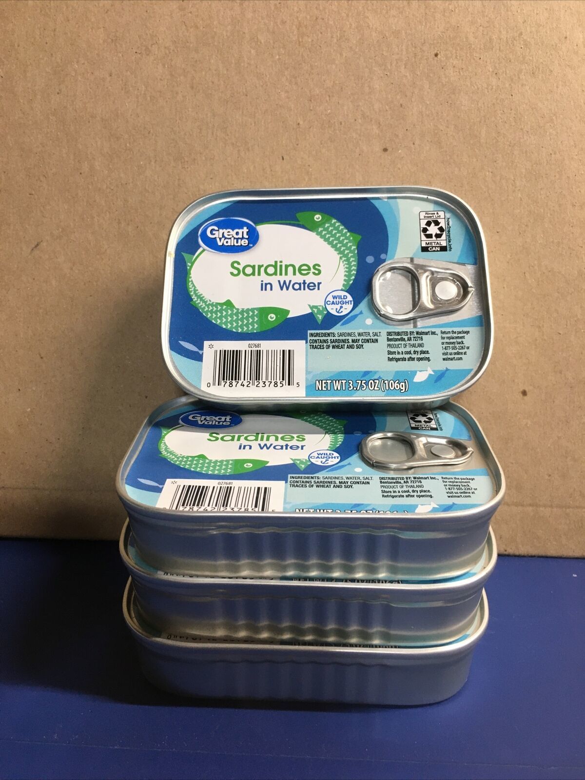 Canned Sardines In Water,Four Cans - $5.45