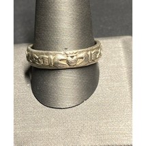 MEN&#39;S 925 STERLING SILVER IRISH CLADDAGH BAND RING SIZE 11.75 SKY - $43.76