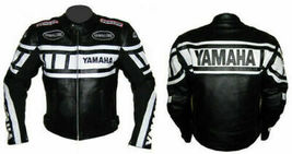 Yamaha Jacket Motorbike Motorcycle Bike Cowhide Leather Leder Armoured Biker  - £120.19 GBP+