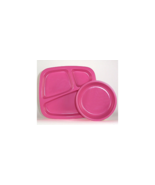 Zak Designs Plate &amp; Bowl Set Pink-INCLUDES FLATWARE SET. Plate 9x8 Bowl 5.5 - €17,45 EUR
