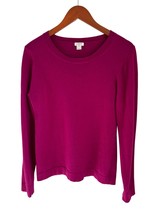 J.Crew Womens Bright Pink Merino Wool Crewneck Long Sleeve Sweater Size S - $24.74
