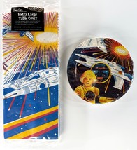 BUCK ROGERS Vintage Birthday Party Table Cloth &amp; Paper Plates Twiki Starfighter - £39.50 GBP