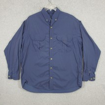 Cabelas Outdoor Gear Men&#39;s Button Up Shirt Size XL Blue Long Sleeve Hunt... - $14.49