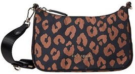 NWB Kate Spade Sam Crossbody Leopard Cheetah Nylon K4460 Leopardo $168 Gift Bag - £69.55 GBP