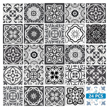 4&quot; X 4&quot; Shades Of Black Mosaic Peel And Stick Removable Tiles - €79,64 EUR