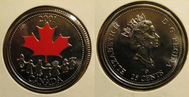 2001 Spirit of Canada Painted 25 Cent Quarter Unc - £8.81 GBP