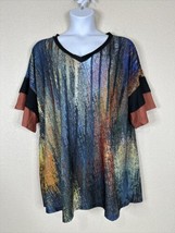 NWT Lily By Firmina Womens Plus Size 3XL Colorful V-neck Tunic Top Ruffl... - $26.99