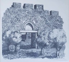 1978 Ltd Ed Signed Roger Savatteri The Dung Gate Jerusalem - Israel Judaica Art - £453.04 GBP