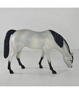 Vintage Hartland Grazing Mare Horse Figurine 9&quot; Grey White &amp; Black Plastic - $24.99