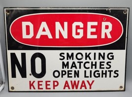 Vintage Danger No Smoking Porcelain Sign 14 X 20 - £47.95 GBP