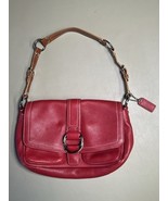 Vintage Coach Chelsea Red Pebbled Leather With Brown Strap With Flap - $2,785.50 MXN