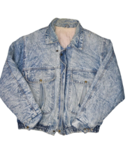 Vintage Guess Jacket Mens L Acid Stone Wash Denim Insulated Retro 90s Relaxed - £36.49 GBP