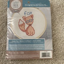 New Sealed Dimensions Cathy Heck Studio Clever Fox Cross Stitch Kit 4” Diam. - £8.87 GBP
